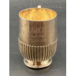 A Victorian silver cup, engraved for 1883, hallmarked for London 1882 by Holland, Son & Slater