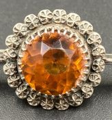 A Charles Horner silver and citrine brooch