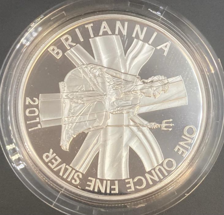 The 2010 and 2011 Royal Mint One Ounce Silver Proof Britannia, Boxed. - Image 2 of 2