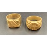 A Pair of substantial brass signet rings