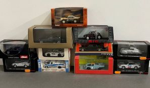 Eleven boxed diecast cars by Schuco, high speed, Mini Racing, Onyx, Rio etc.