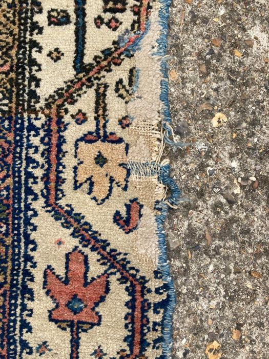 A Blue ground runner with geometric border and star centre (275cm x 98cm) - Image 2 of 3
