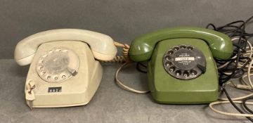 Two vintage dial telephones
