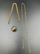 A selection of 9ct gold jewellery AF (Approximate Total Weight 8g)