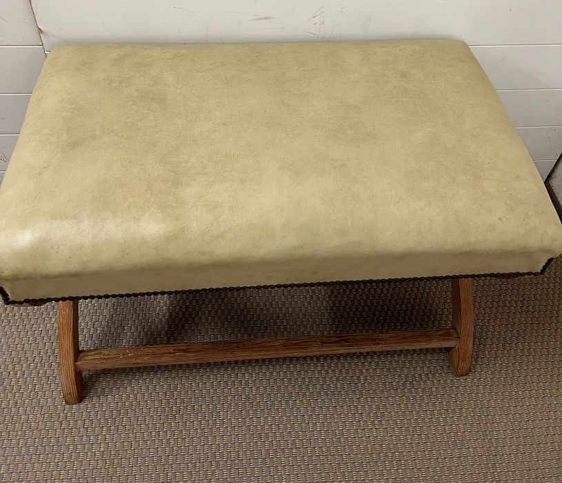 A pair of X frame window seat or stool (H54cm W85cm D48cm) - Image 2 of 5