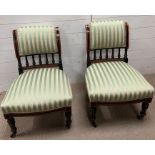 A Pair of ebonised amboyne salon chairs