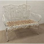 A French antique wrought iron garden seat