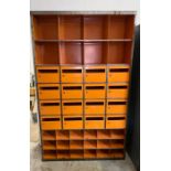 A Vintage Belgian industrial metal postal cabinet with lockers H 206 cm x W 125 cm x D 26cm