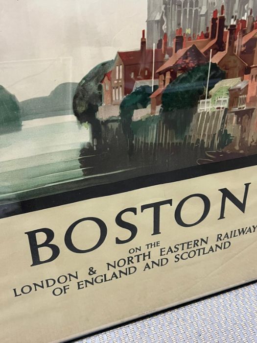 An Original London and North Eastern Vintage Railway Poster Advertising Boston, England. - Image 4 of 4