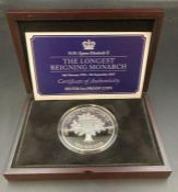 HM Queen Elizabeth II The Longest Reigning Monarch Silver 5oz proof coin 330/450