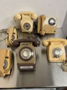 Six vintage dial phones