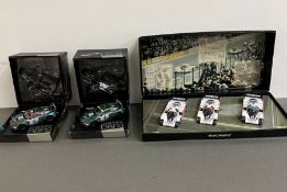 A Limited Edition Boxed set of three 1982 "$ H Le Mans by Mini Champ along with two DB7 R9 diecast