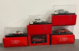 Five Model diecast cars by MR collection models 'Porsche'