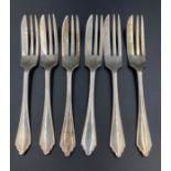 A set of six silver dessert forks by Frank Cobb & Co Ltd, hallmarked for Sheffield