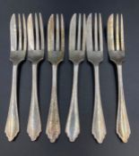 A set of six silver dessert forks by Frank Cobb & Co Ltd, hallmarked for Sheffield