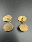 A Pair of 9ct gold gents cuff links (7.7g Approximate Total Weight)