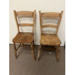 A pair of elm country chairs