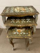 Three painted nest of tables, Italian Florentine style