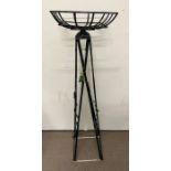 A black metal painted plant stand (H124cm)