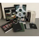 A selection of Porsche, Rolls Royce and other classic car books and memorabilia