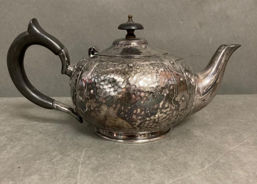An Arts and Crafts Tea service comprising teapot, sugar bowl and milk jug - Image 5 of 5
