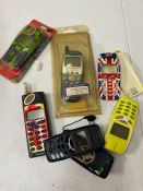 A selection of vintage mobile phones