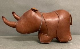 A decorative leather rhinoceros