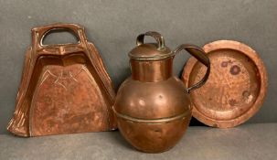 Three Arts and Crafts copper items