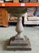 A reconstituted stone bird bath (H76cm Dia51cm)