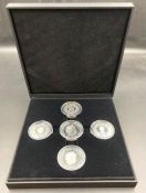 A Boxed set of 2015 Commemorative silver crowns for Queen Elizabeth II