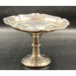 A Birmingham hallmarked silver single footed bowl AF.