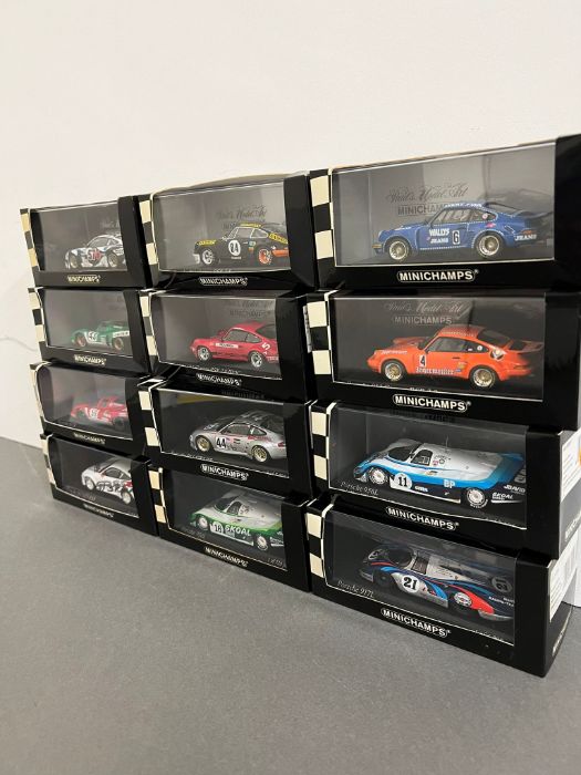 Twelve boxed Porsche rally cars by Minichamps, Daytona, Le Mans etc, various years - Image 3 of 4