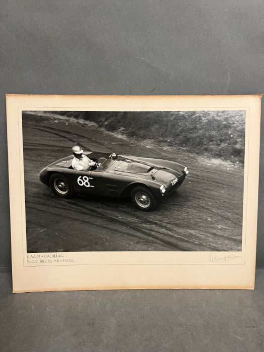 A Vintage photograph of a H W M Cadillac at the BDC Hill climb Firle (33cm x 21.5cm)