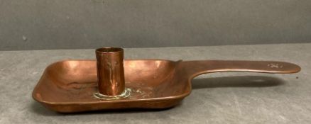 Early Newlyn copper candlestick