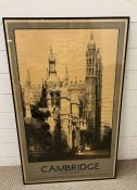 An Original Vintage Railway advertising poster for LNER Cambridge Kings College