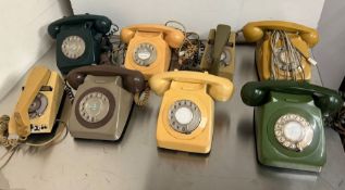 Eight dial telephones