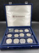 A Box of 22 collectable Crown coins.