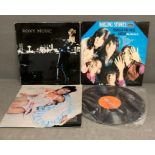 A selection of vintage vinyl records to include Roxy Music, Santana and Rolling Stones