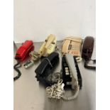 Six vintage press button phones