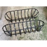 Two wrought iron wall trough (80cm x 70cm and 80cm x 27cm)