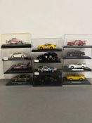 Twelve diecast Model Rally, Classic and Racing cars, various years Solido.