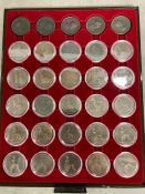 35 Victorian and Georgian pennies in display case 1806 to 1901 circulated, but clear dates