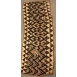 Vintage Kuba tribal textile cloth wall hanging with repeating pattern 140 cm x 33 cm