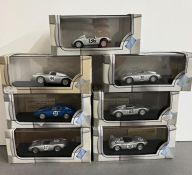 Seven Jolly model diecast Porsche cars
