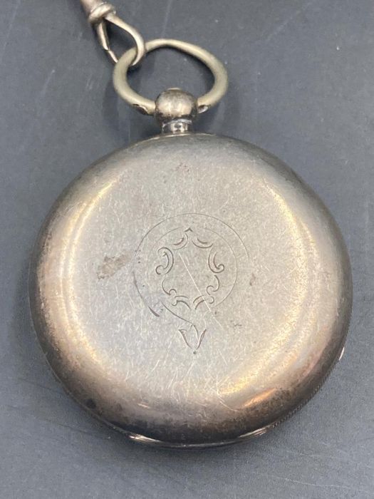 A selection of five pocket watches, three silver, one military AF and another AF - Image 6 of 9