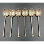 A set of six silver teaspoons, hallmarked for Birmingham, makers mark L & S