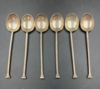 A set of six silver teaspoons, hallmarked for Birmingham, makers mark L & S