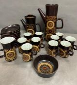 A vintage Denby Arabesque coffee set