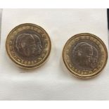 A pair of Zegg & Cerlati of Monte Carlo 750 gold cuff links with inset coin Prince Rainier and