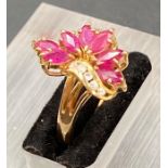 A Gem set ring in 14ct gold setting (3.8g) (Size O1/2)